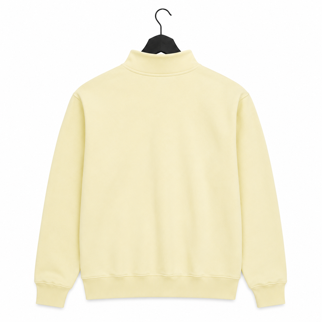 Oversized Ivory Yellow Oversized Quarter Zip